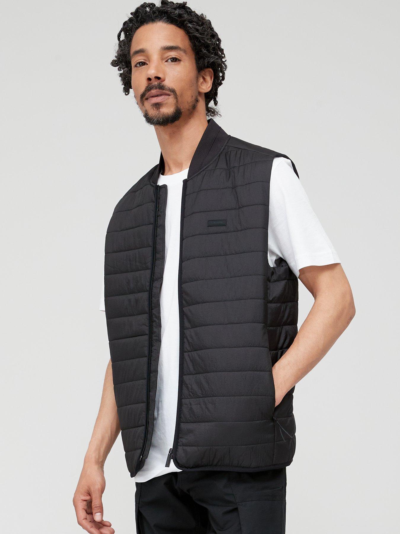 Calvin Klein Quilted Crinkle Vest - Black | very.co.uk