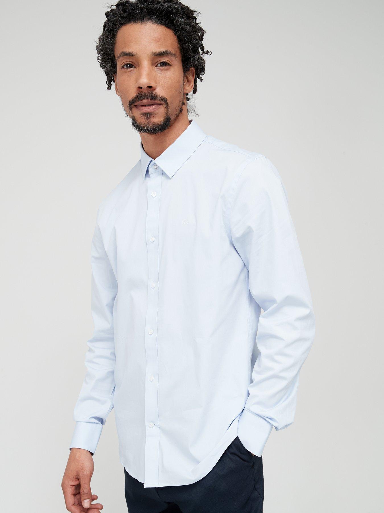 Calvin Klein Slim Fit Stretch Poplin Shirt - White