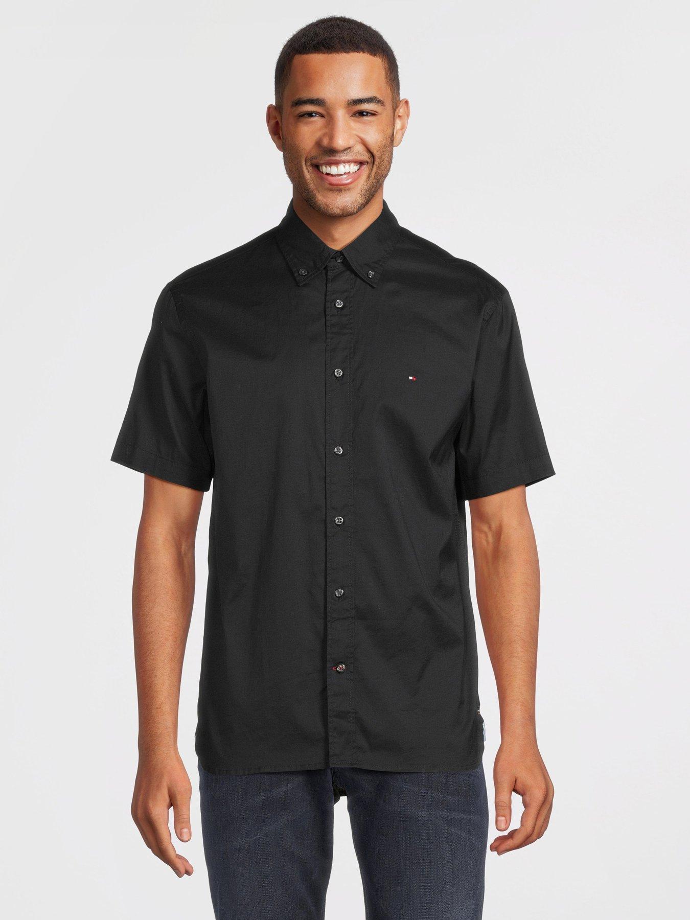 Black tommy store hilfiger dress shirt