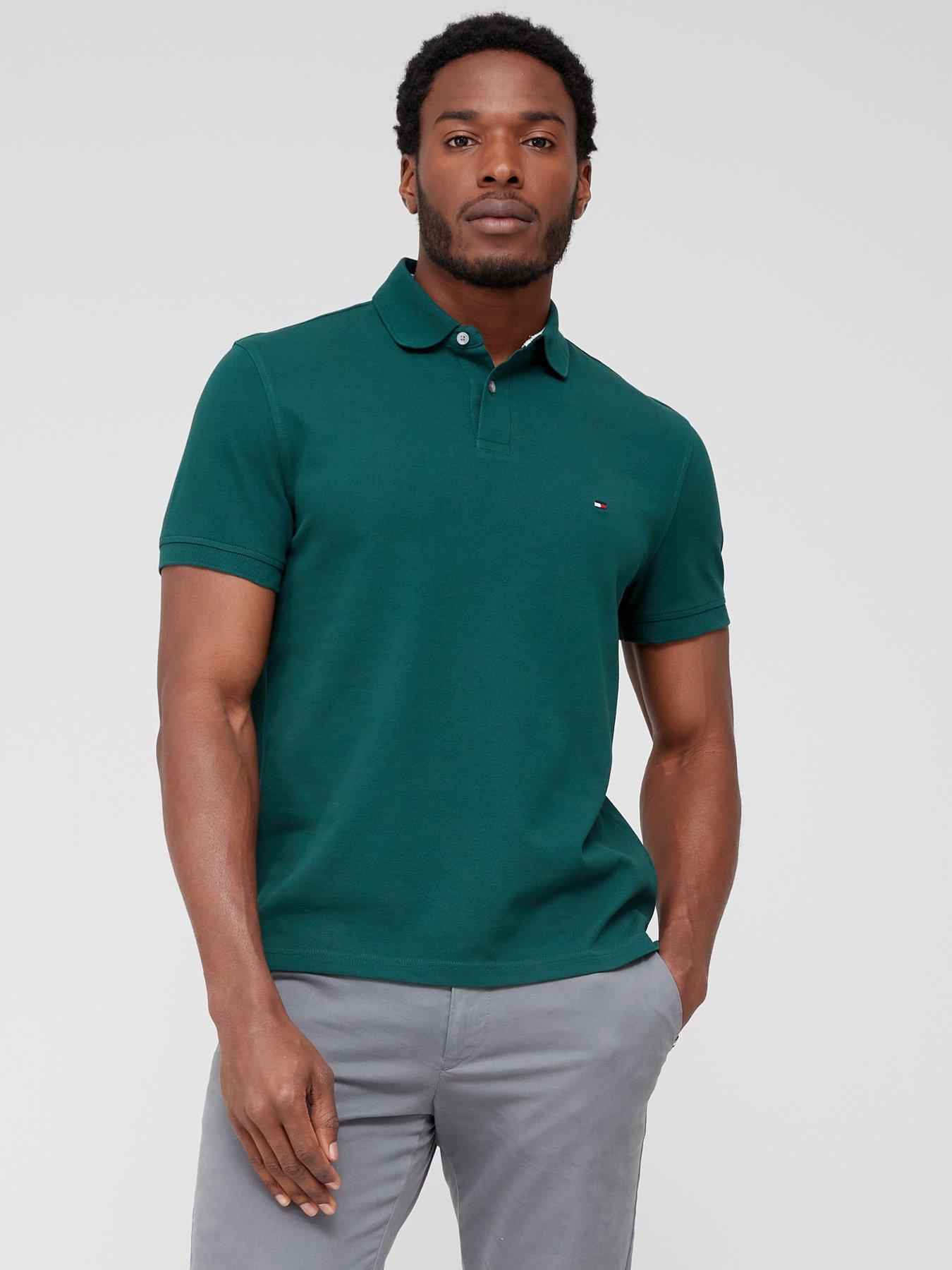 Tommy hilfiger green 2024 polo shirt