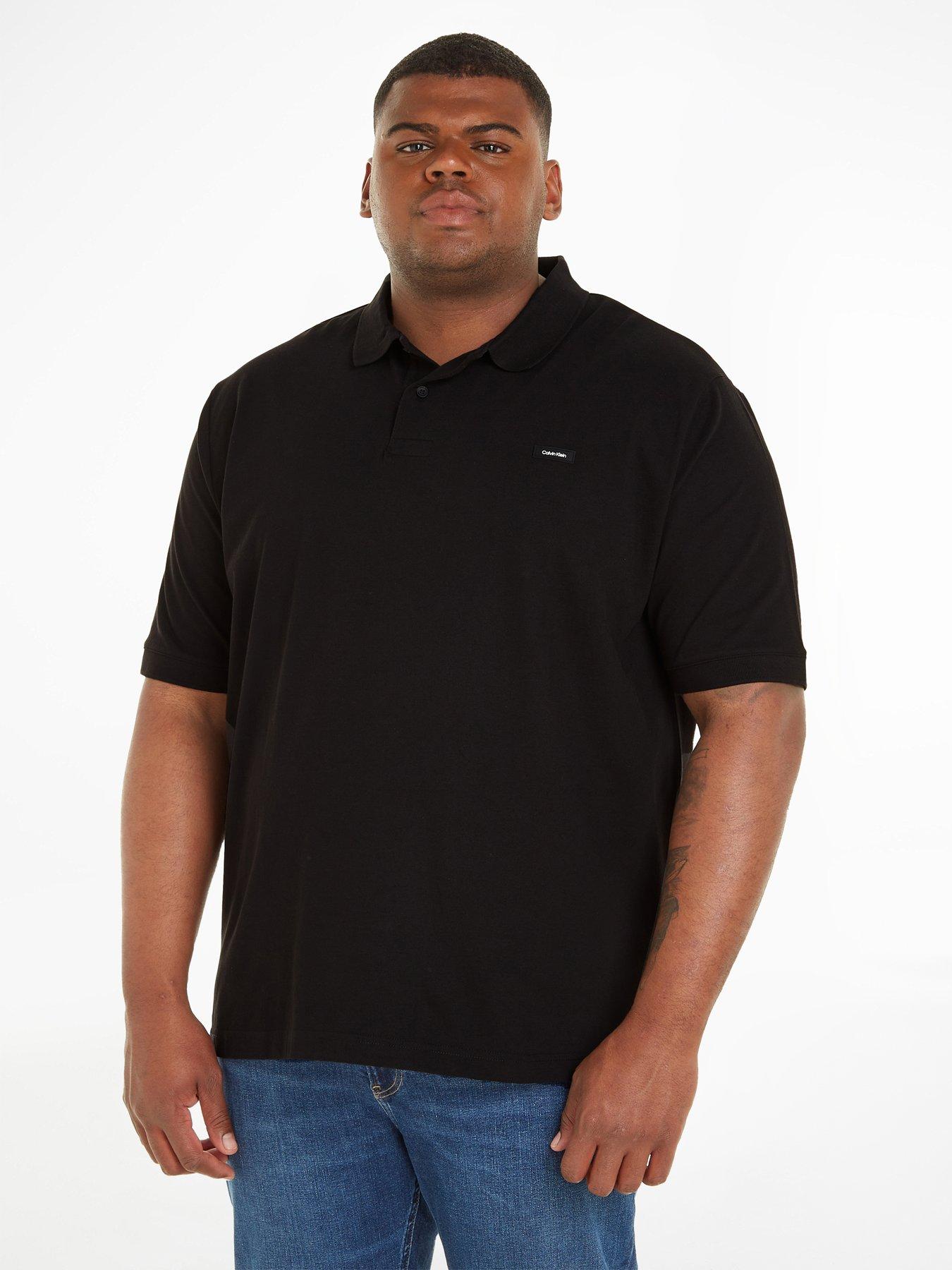 Big & Tall Stretch Pique Slim Fit Polo Shirt - Black