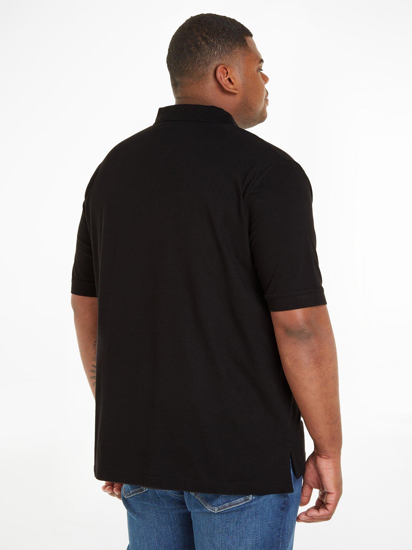 Big & Tall Stretch Pique Slim Fit Polo Shirt - Black