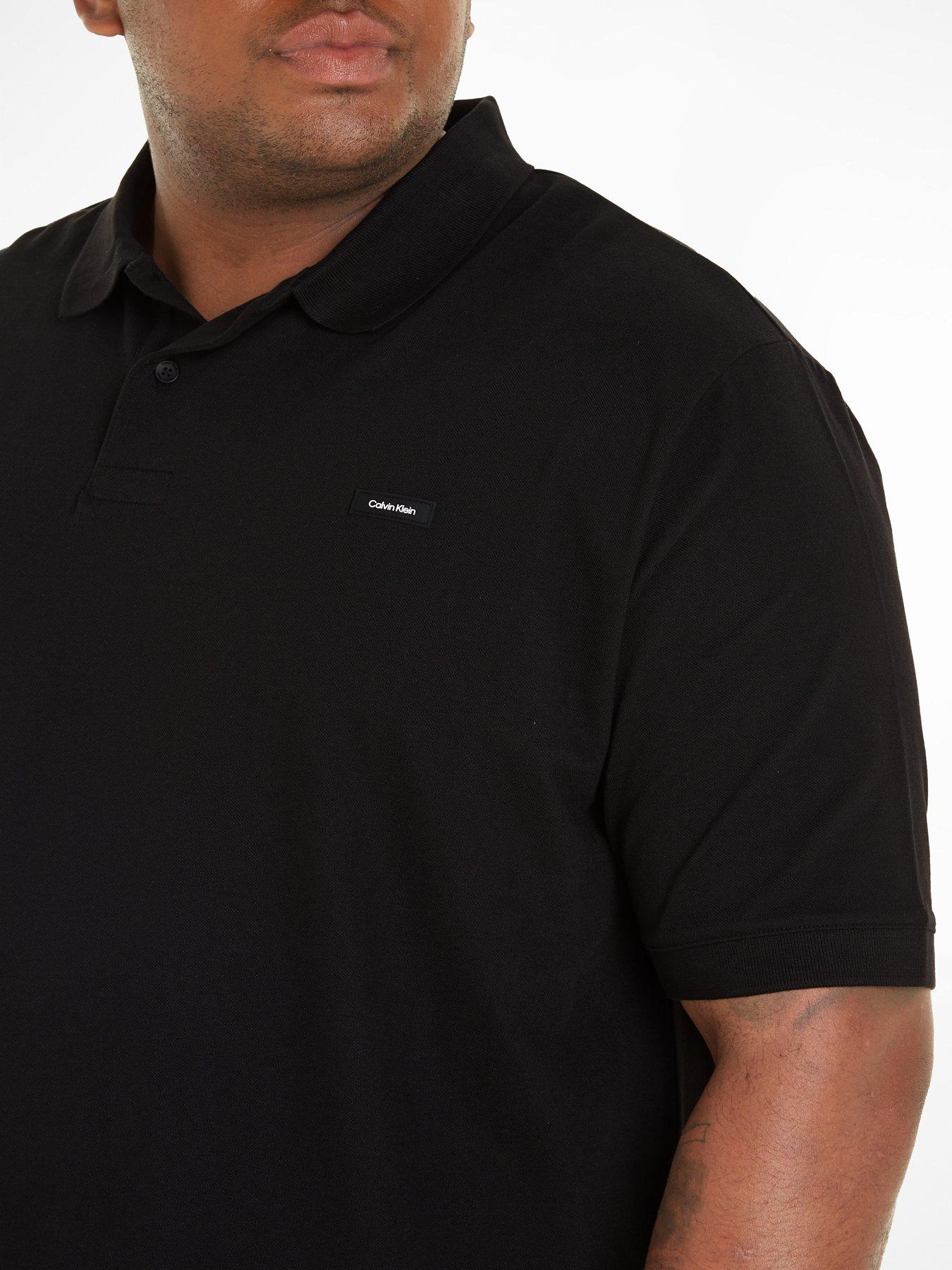 Big & Tall Stretch Pique Slim Fit Polo Shirt - Black