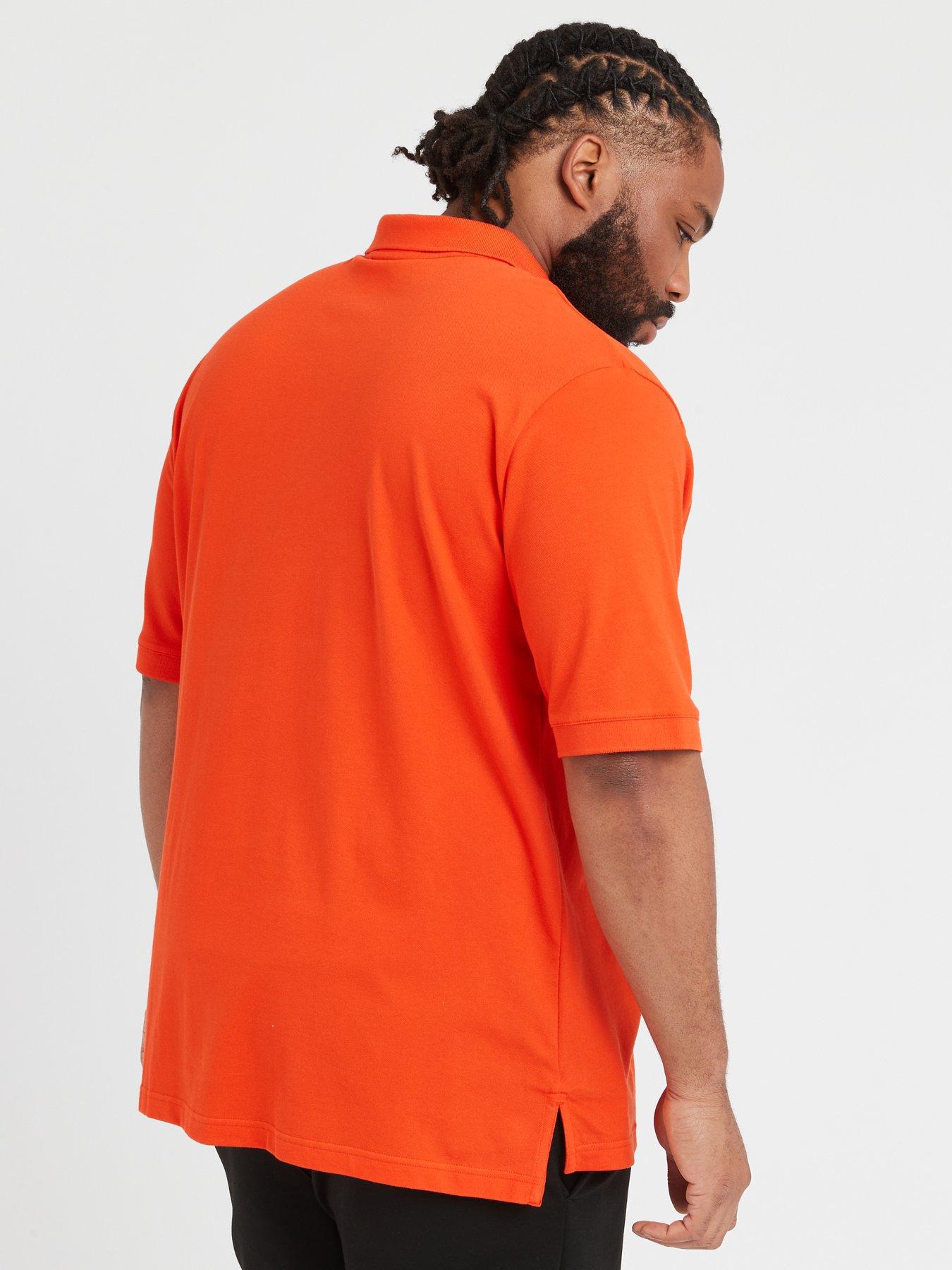 Calvin Klein Big & Tall Stretch Pique Slim Fit Polo Shirt - Orange