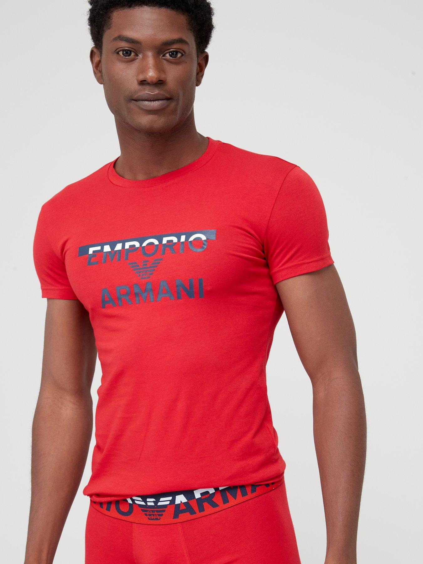 red armani shirt