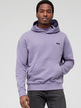 calvin klein cotton comfort hoodie - purple , purple, size l, men