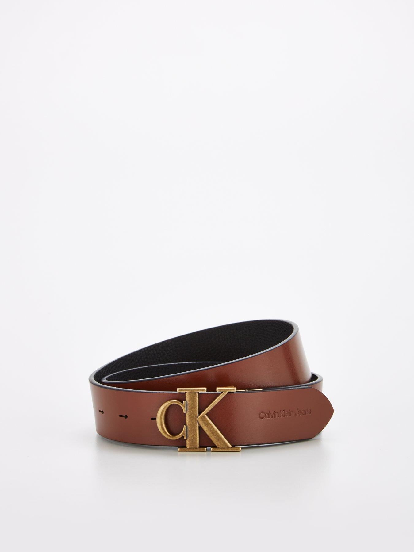 Calvin Klein Jeans Mono Logo Reversible Leather Belt