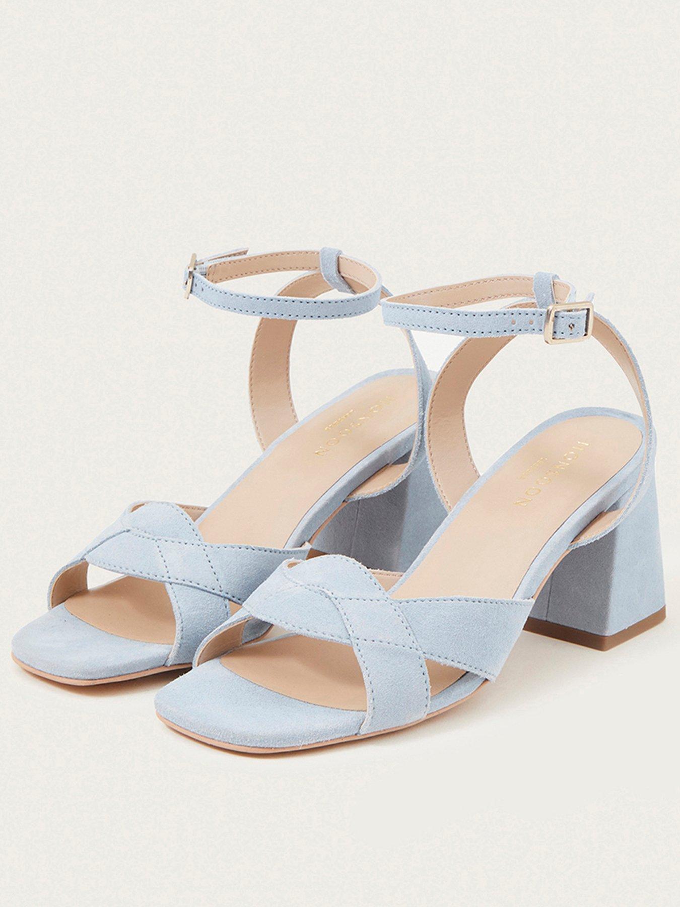 Light blue 2025 suede block heels