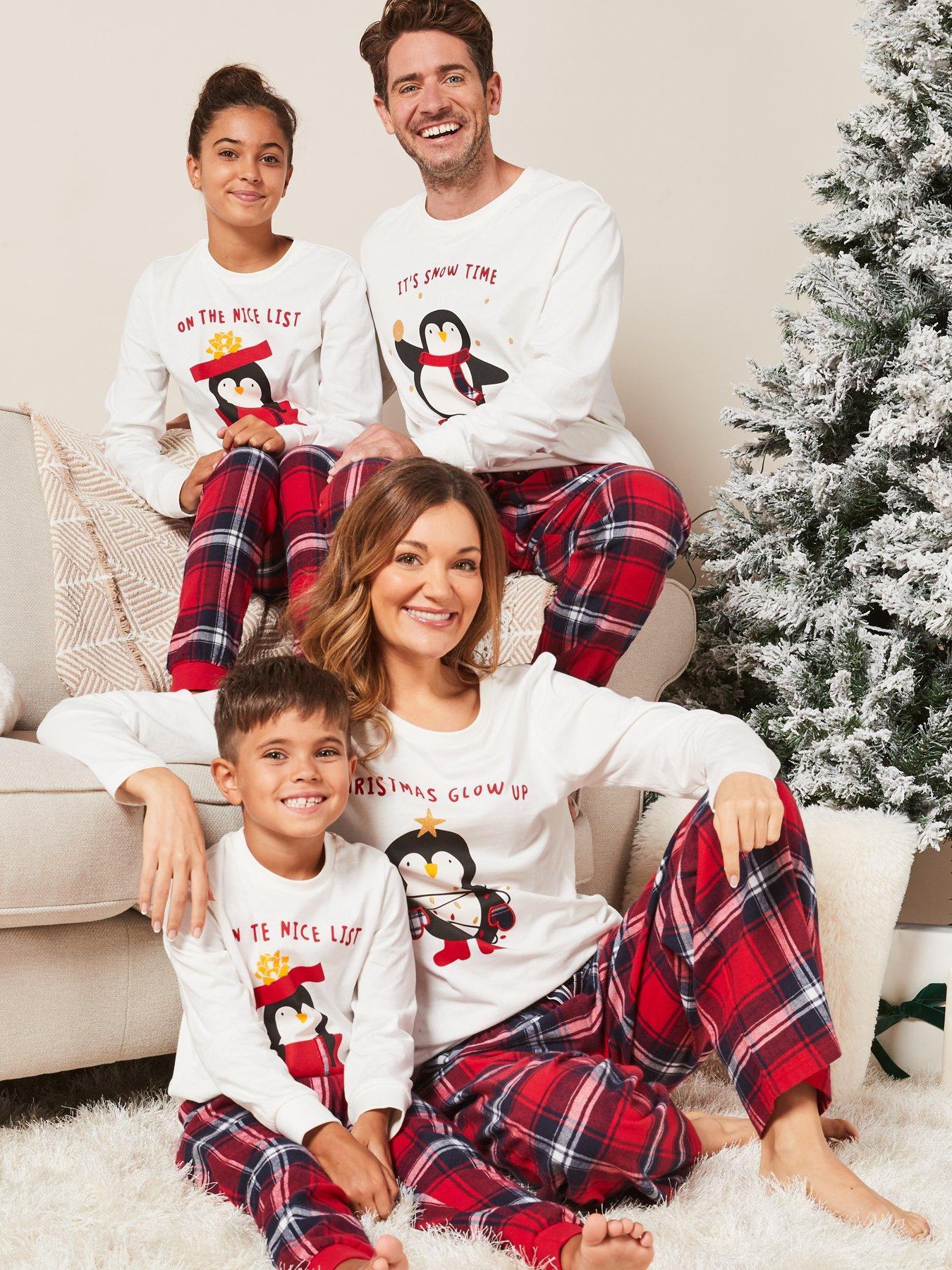 V by Very Ladies Family Penguin Mini Me Christmas Pyjamas - Red