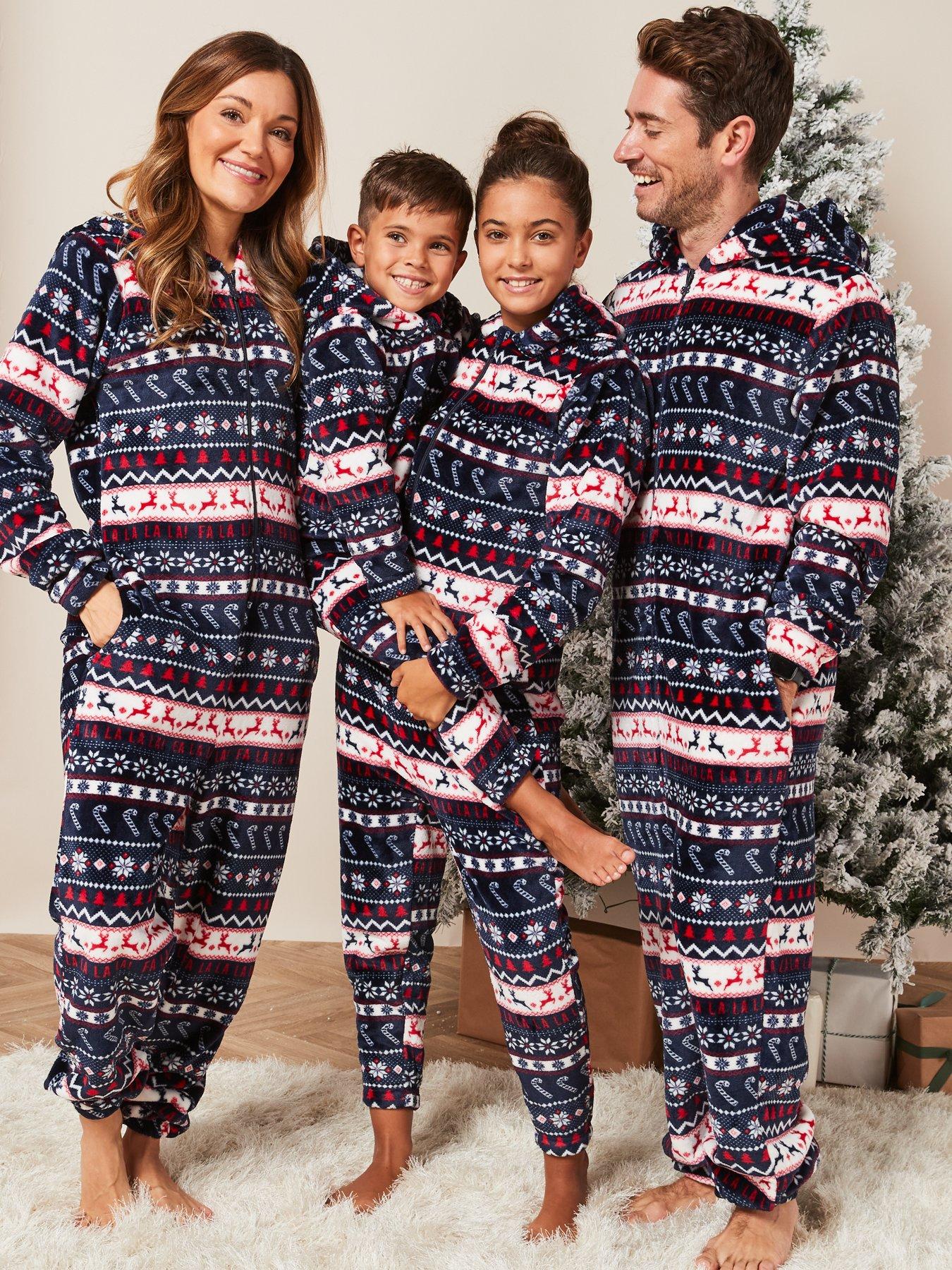 Very Man Men's Family Christmas Fairisle All-in-One - Navy | Very.co.uk