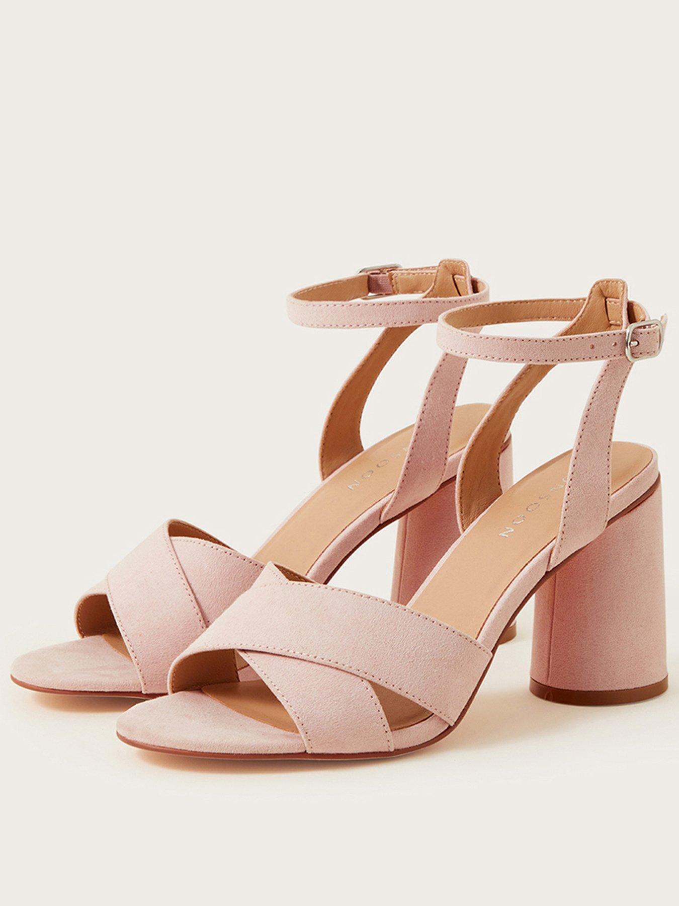 Suede nude deals block heels