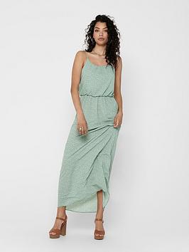 only printed maxi dress - green