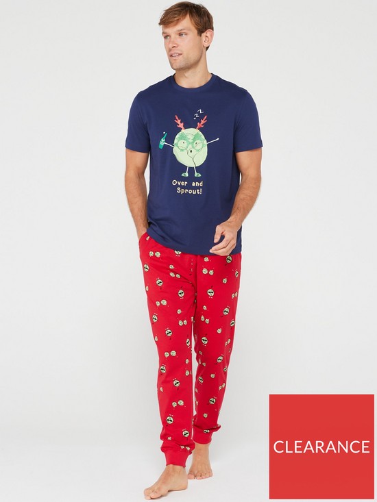 front image of very-man-mens-family-sprout-mini-me-christmas-pyjamas-multi