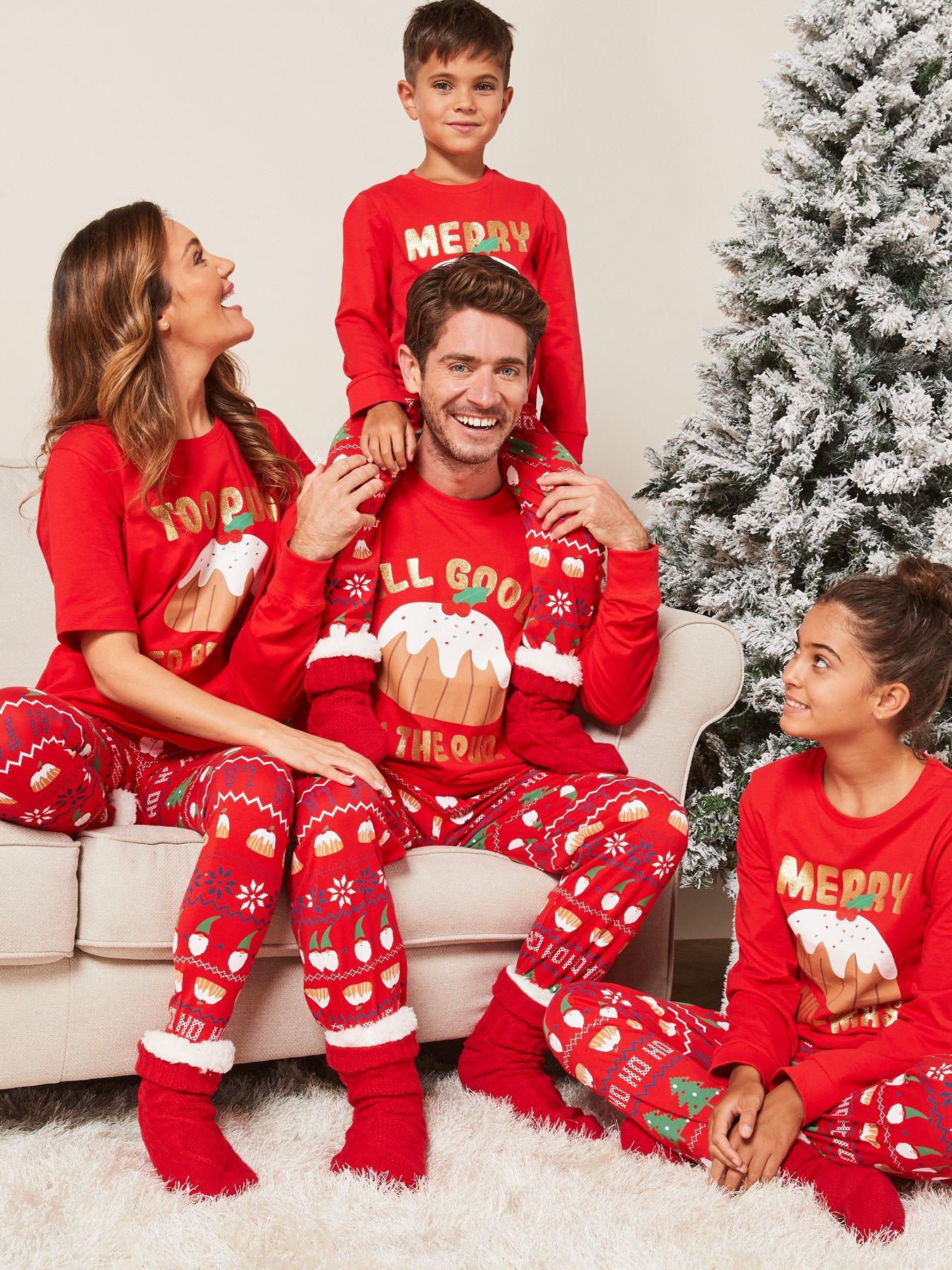 Happy Pudmas Family Christmas Fleece Pyjama Set ~ Novelty