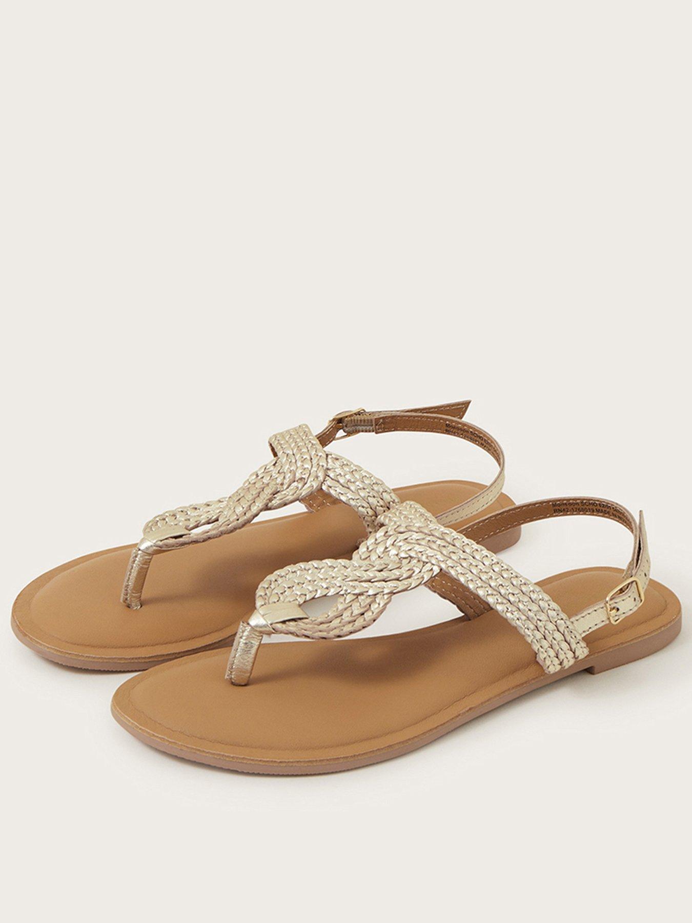 Monsoon Gold Twist Toe Flat Sandal very