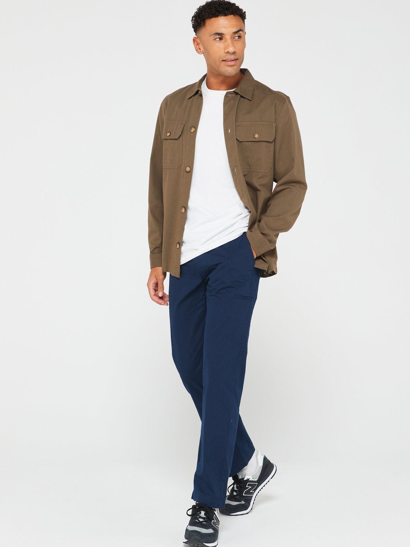 Very Man Smart Cargo Trouser - Navy | Very.co.uk