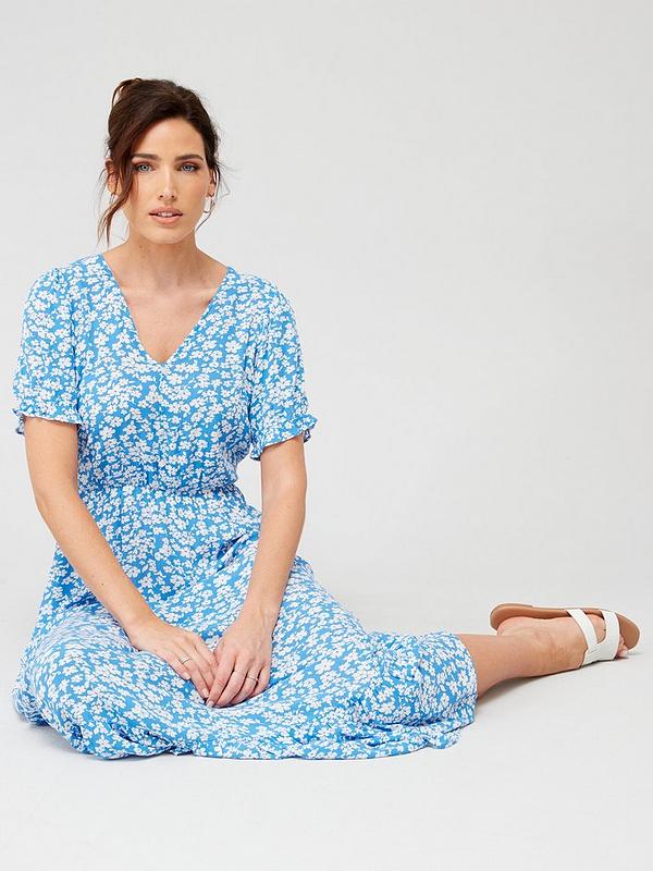 Only Printed Maxi Dress - Blue | Very.co.uk
