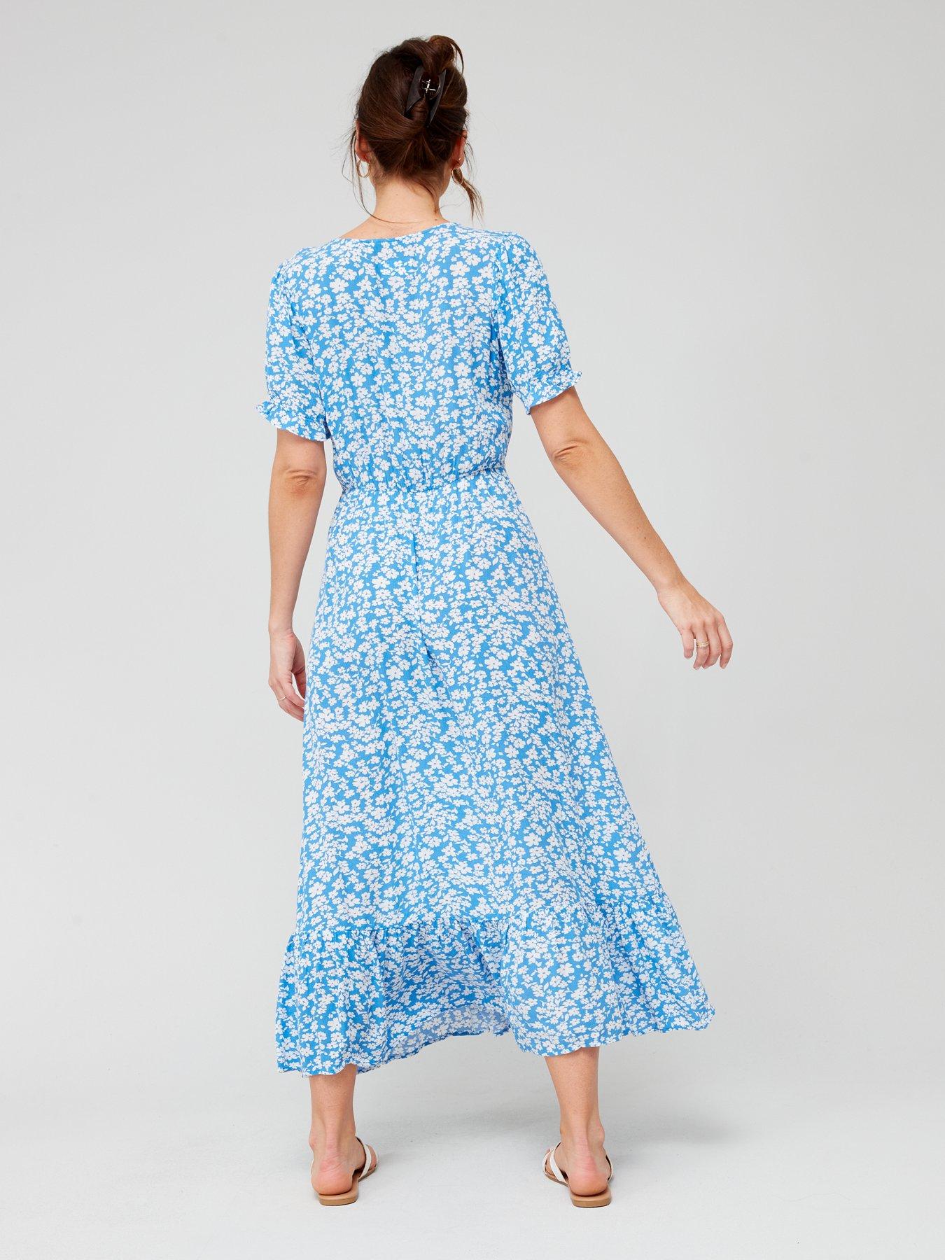 Only Printed Maxi Dress - Blue | Very.co.uk