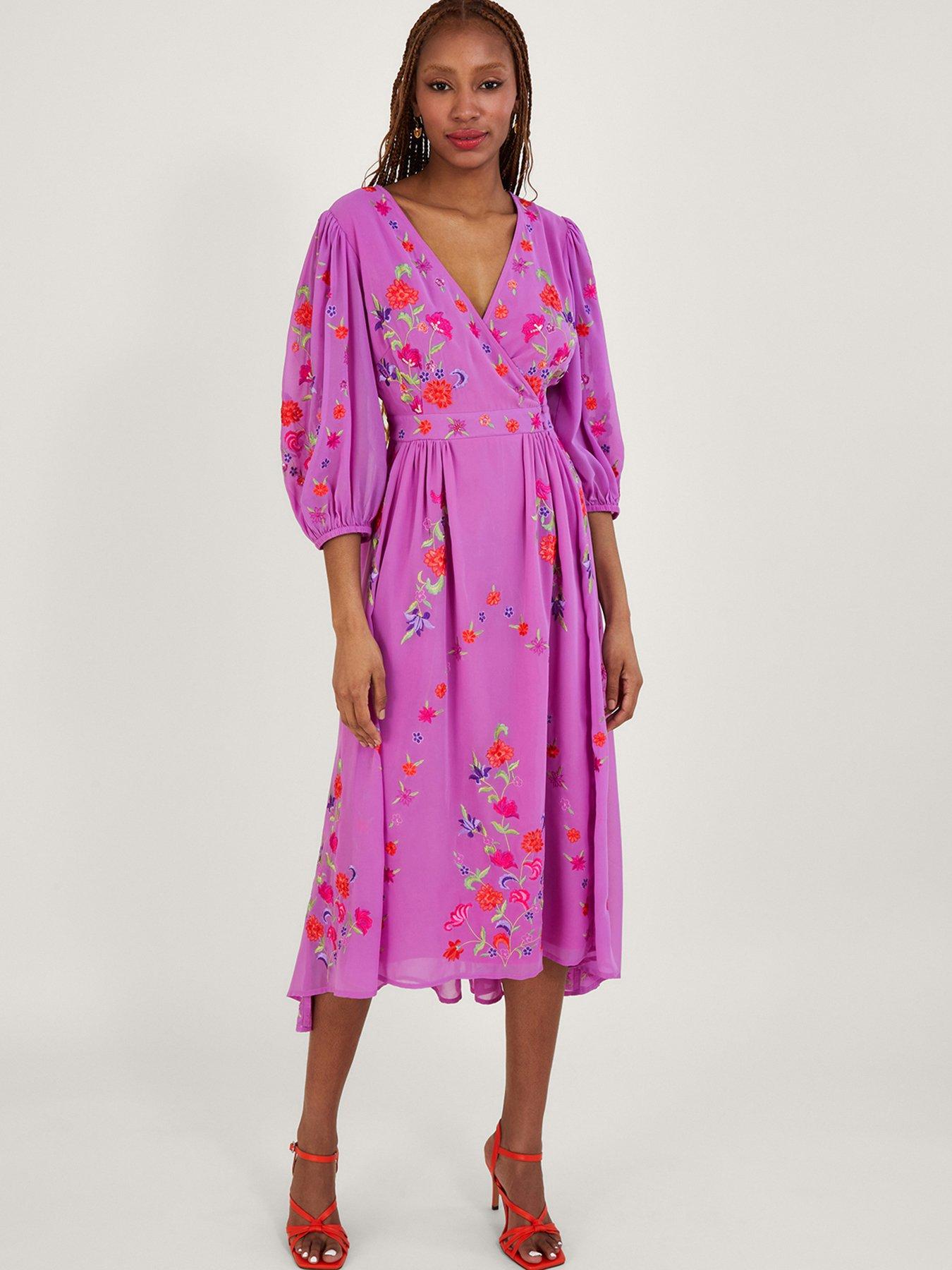 Mauve best sale wrap dress