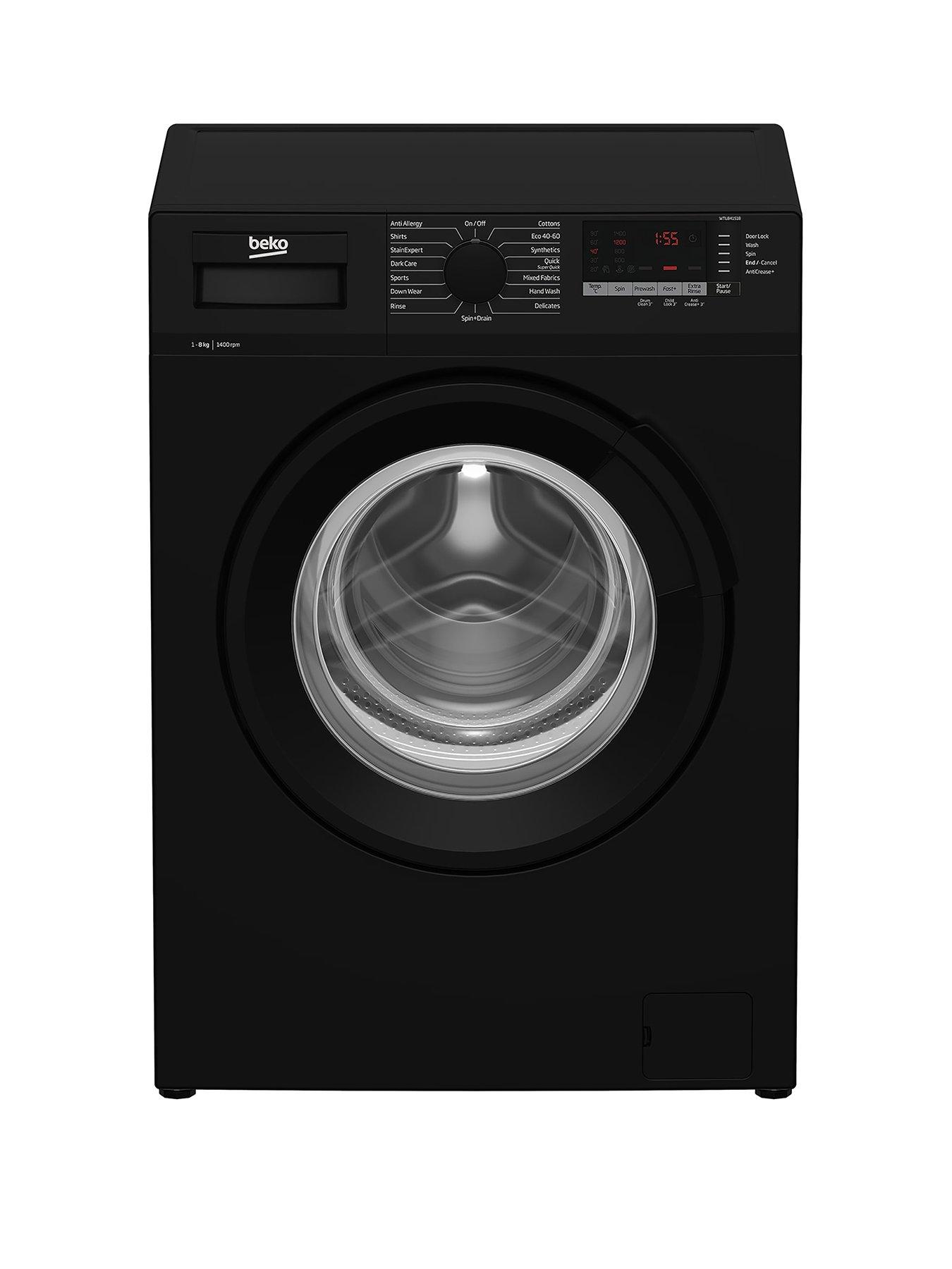 Product photograph of Beko Wtl84151b 8kg Load 1400rpm Spin Freestanding Washing Machine - Black from very.co.uk