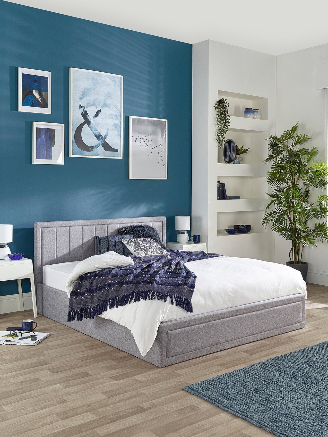 undefined Cotswold Framed Quilted Headboard Ottoman Bed Double