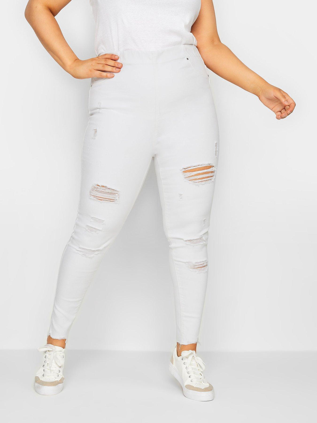 Plus size white jeans hot sale uk