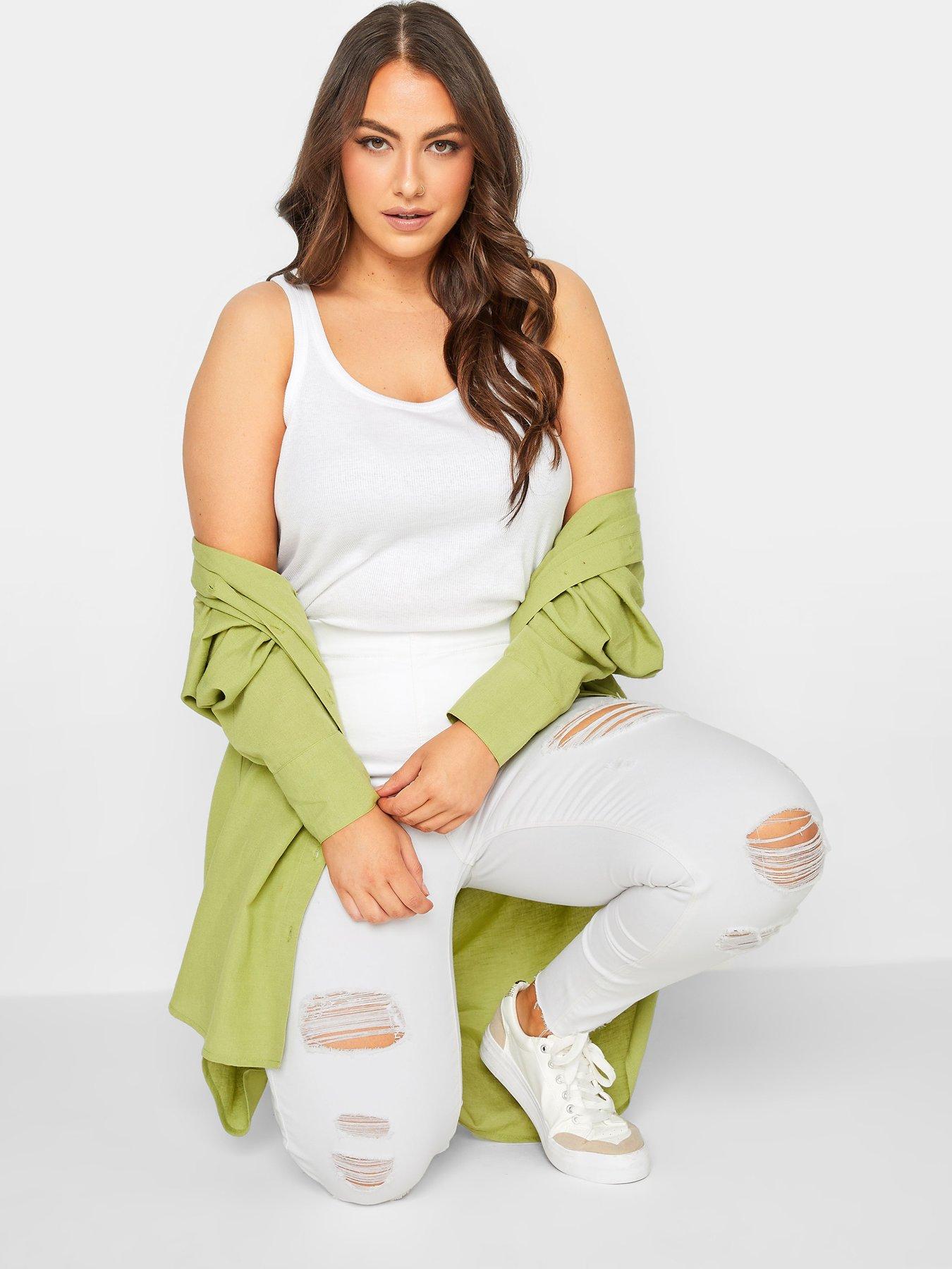 Plus Size White Pull On JENNY Jeggings