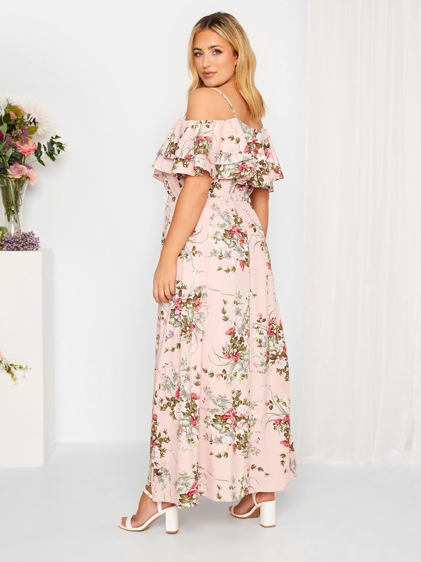 Floral maxi store dress cold shoulder