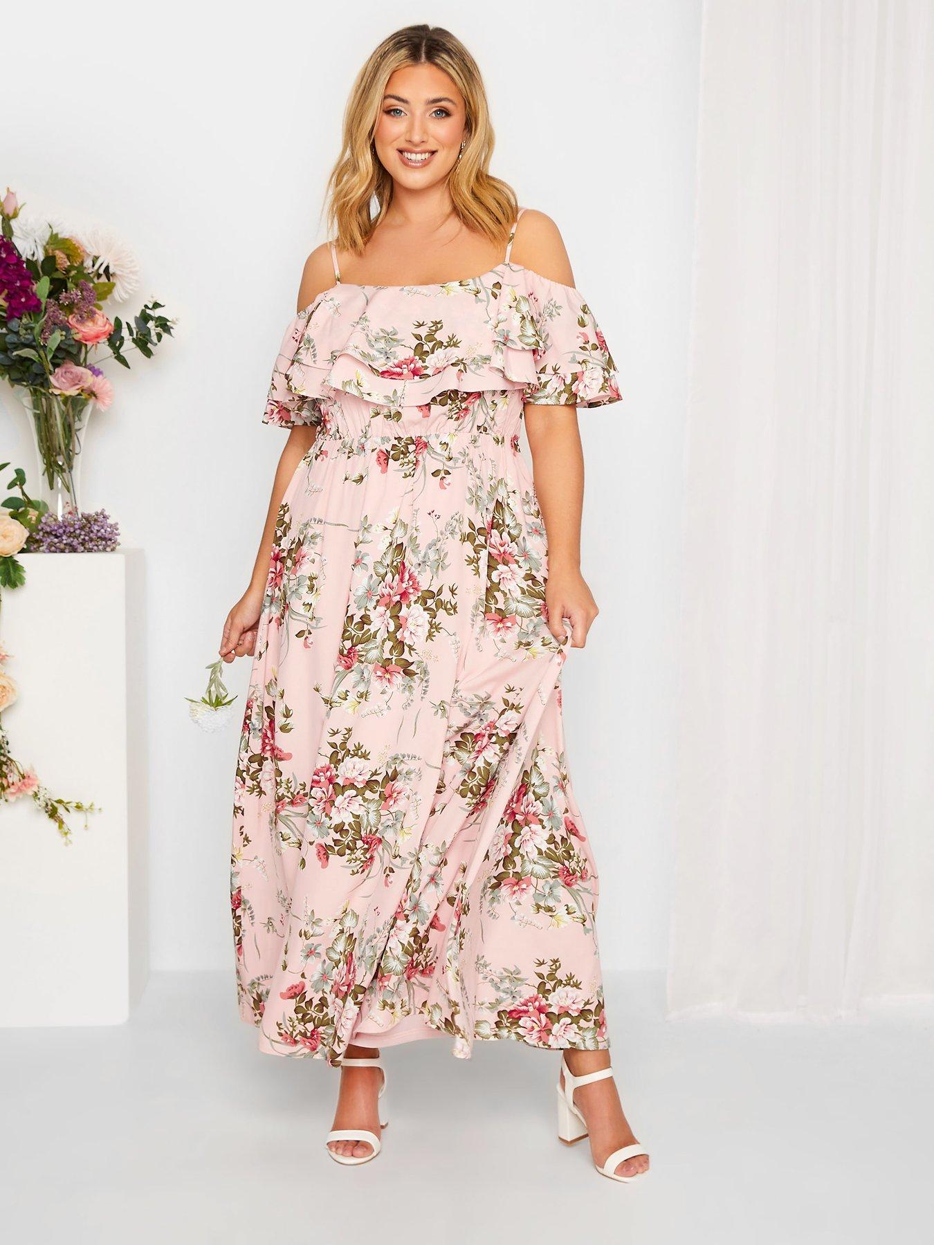 Pink cold 2024 shoulder maxi dress