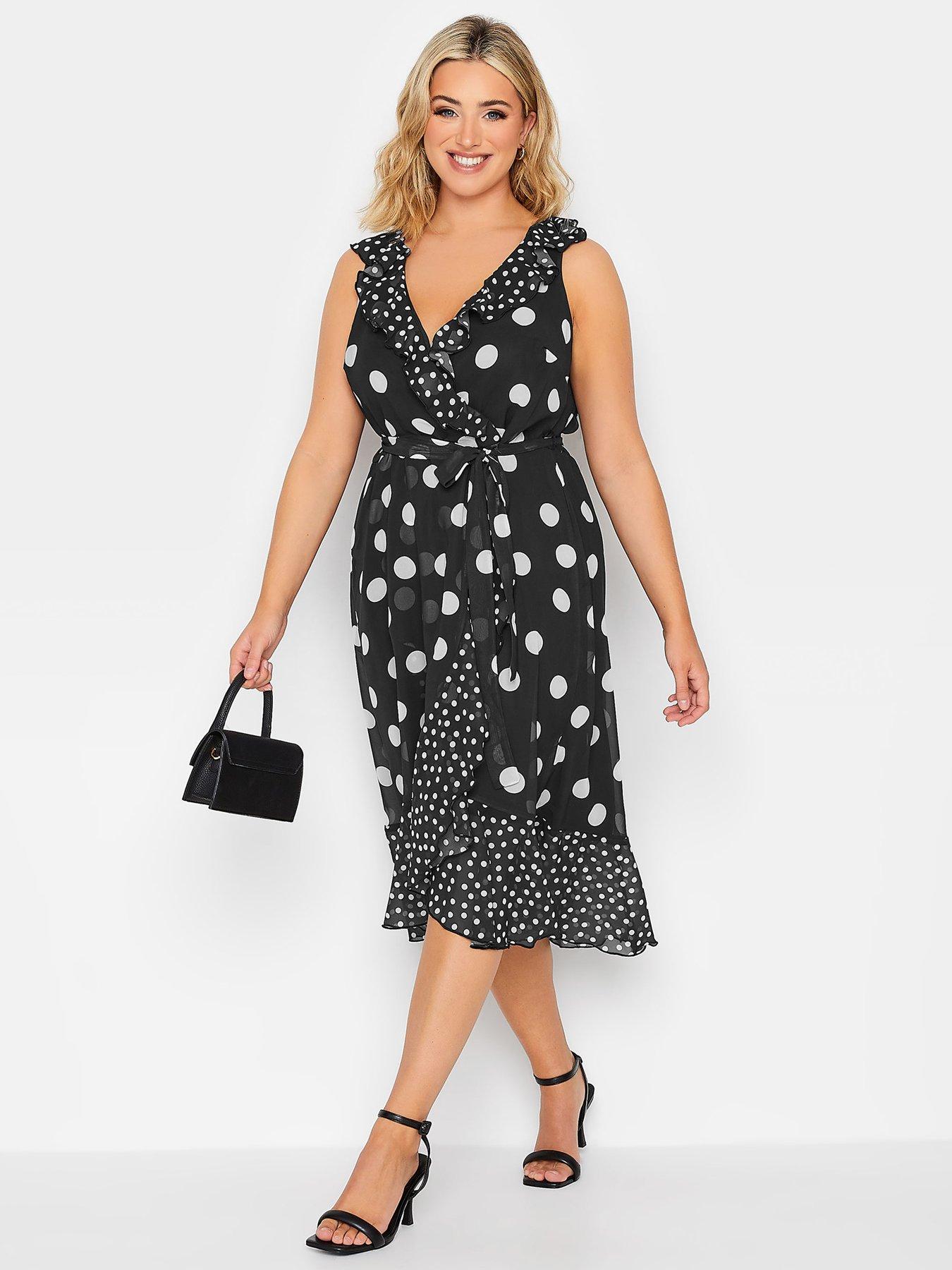 Plus size polka dot clearance dress uk