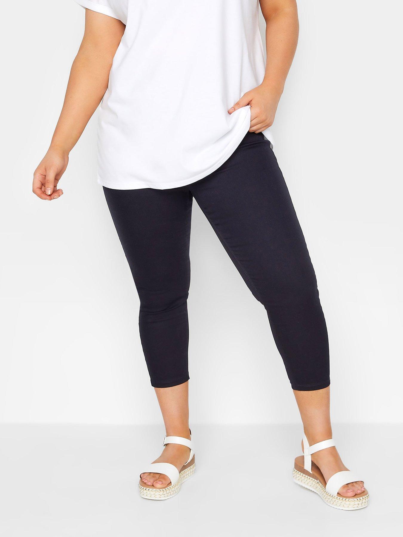 Navy cropped clearance leggings uk