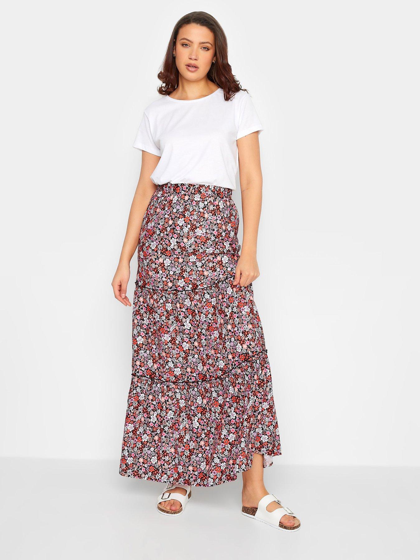 Long Tall Sally Long Long Tall Sally Sally Pink Ditsy Tiered Maxi