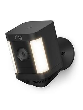 Product photograph of Ring Spotlight Cam Plus Battery - Black from very.co.uk