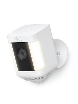 Product photograph of Ring Spotlight Cam Plus Battery - White from very.co.uk