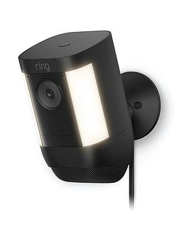 Product photograph of Ring Spotlight Cam Pro Plug-in - Black - Uk from very.co.uk