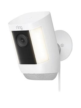 Product photograph of Ring Spotlight Cam Pro Plug-in - White - Uk from very.co.uk