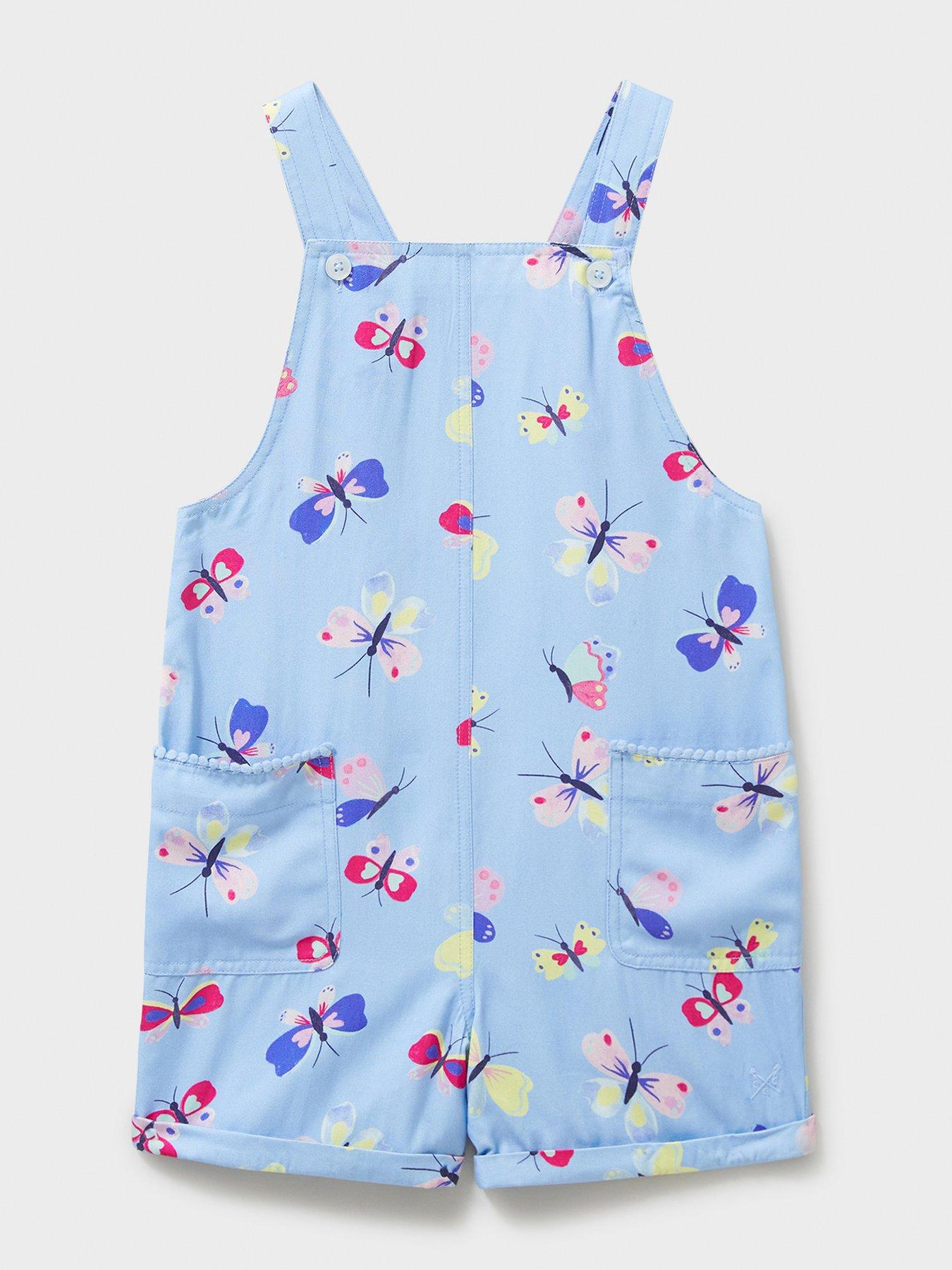 Image 1 of 3 of Crew Clothing Girls Butterfly Playsuit - Blue