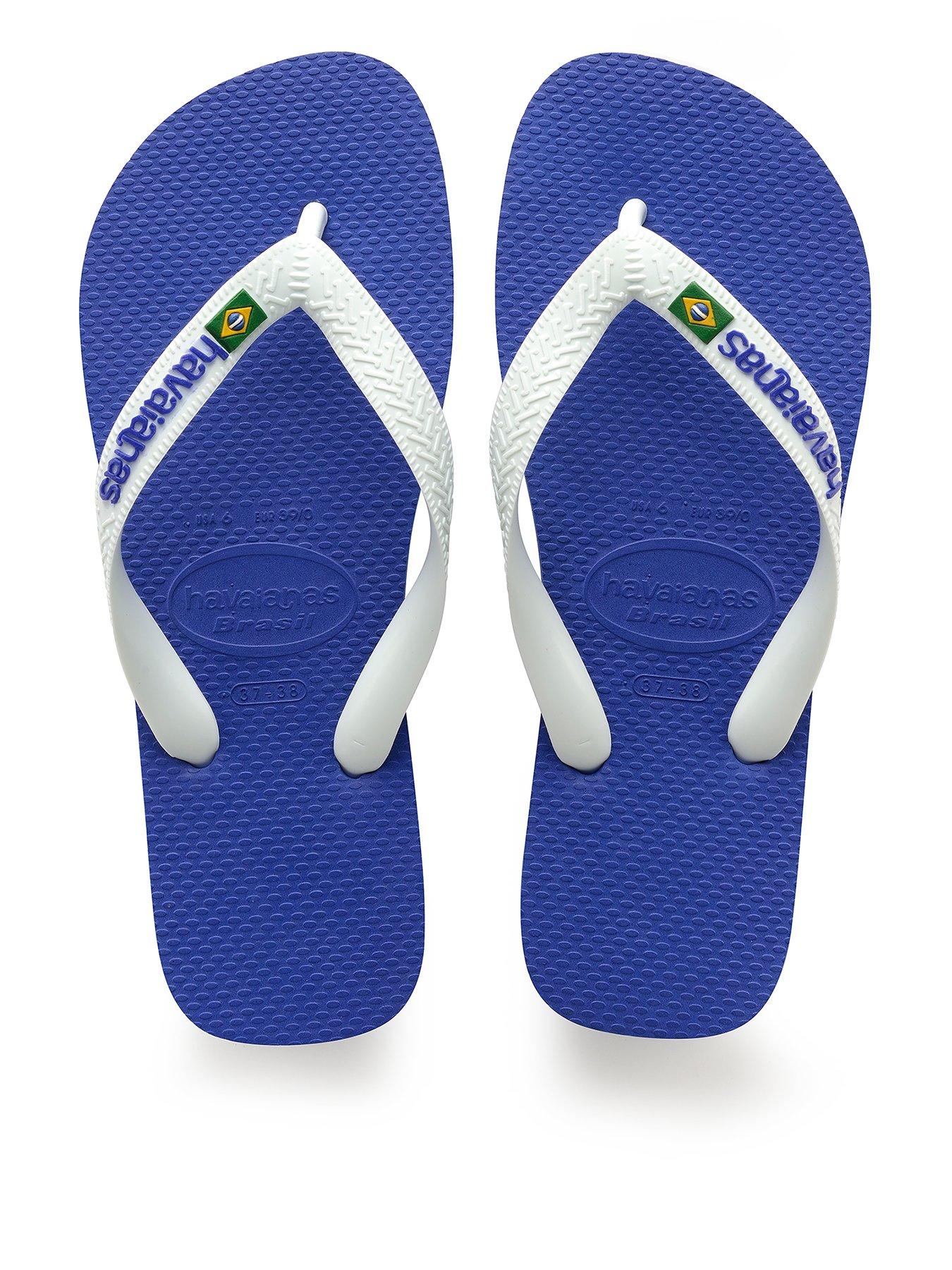 Havaianas: Men's Brasil Logo Flip Flop - Blue