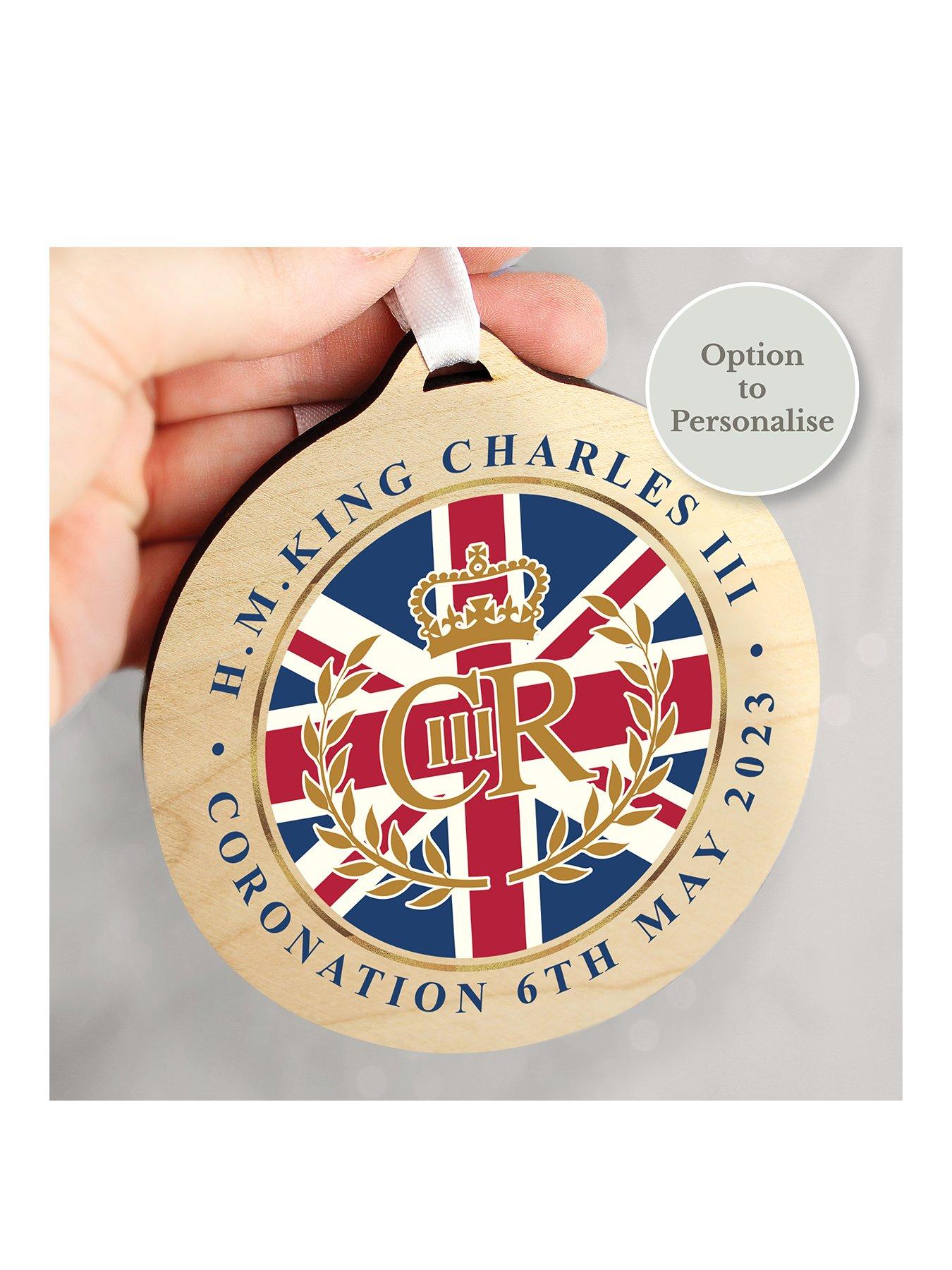 Product photograph of The Personalised Memento Company King Charles Iii Coronation Commemorative Bauble - Union Jack from very.co.uk