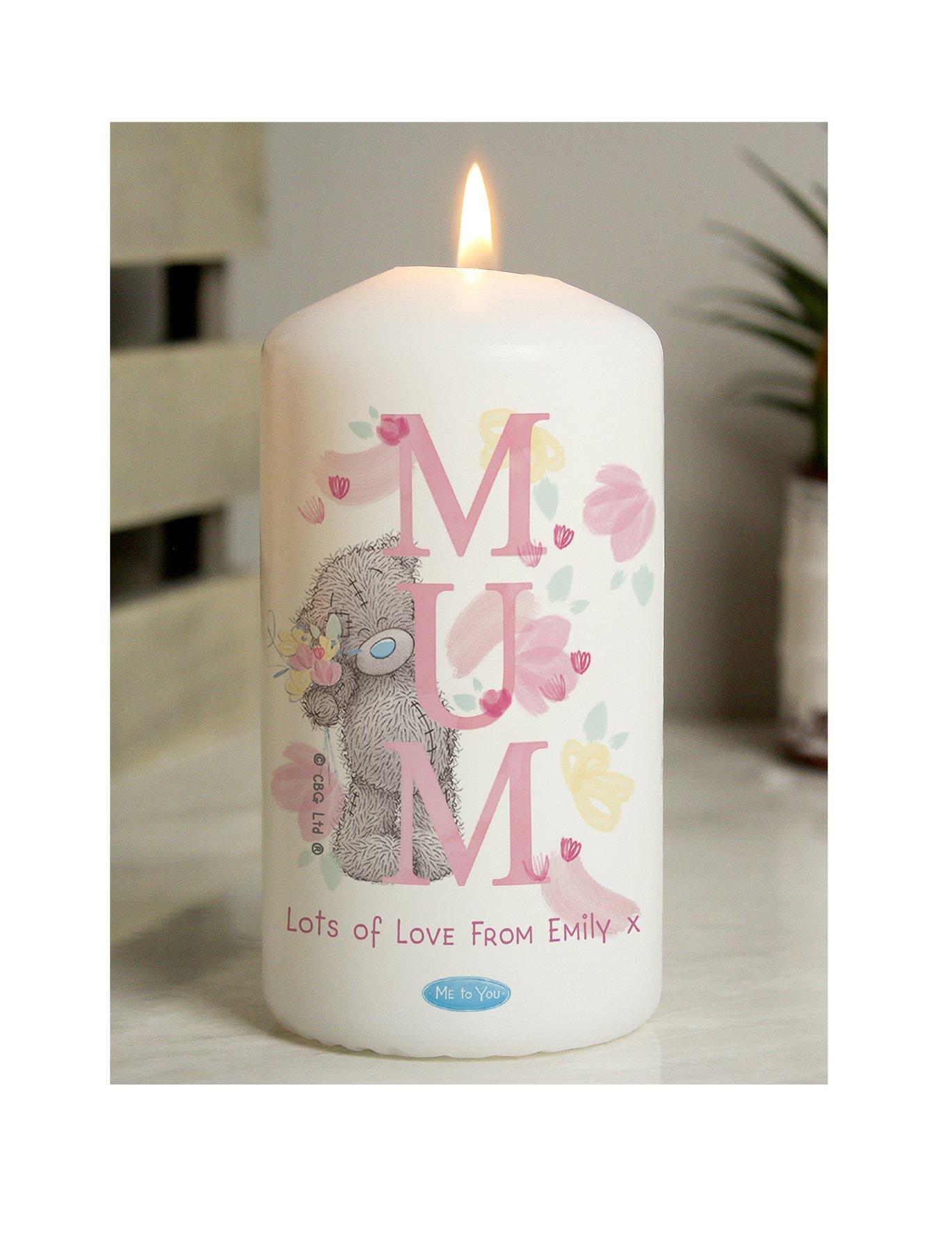 Product photograph of The Personalised Memento Company Personalised Me To You Floral Candle from very.co.uk