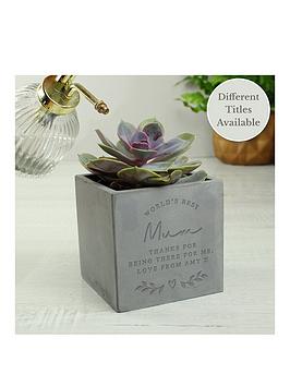 Product photograph of The Personalised Memento Company Personalised World S Best Concrete Pot from very.co.uk
