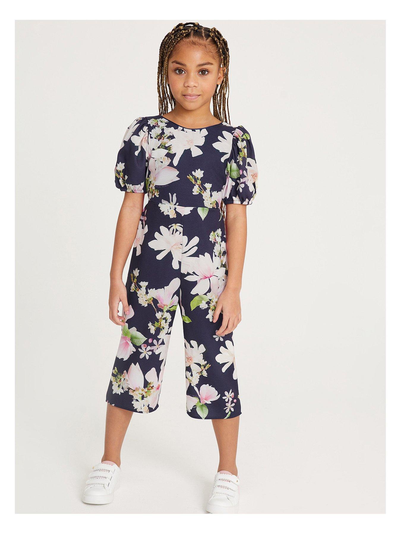 Girls 2025 floral jumpsuit