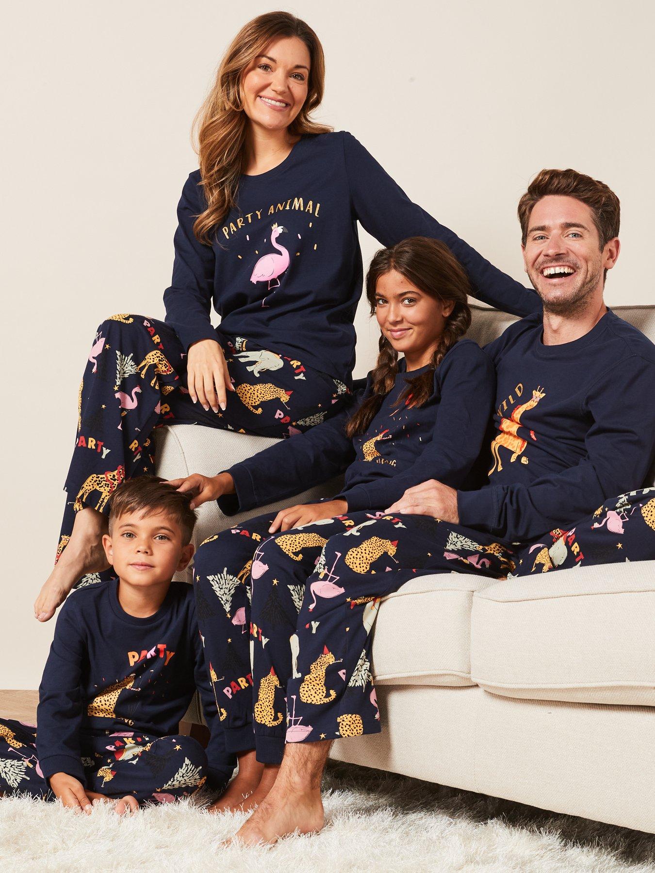 Loungeable Petite skating flamingo leggings pyjama set in blue