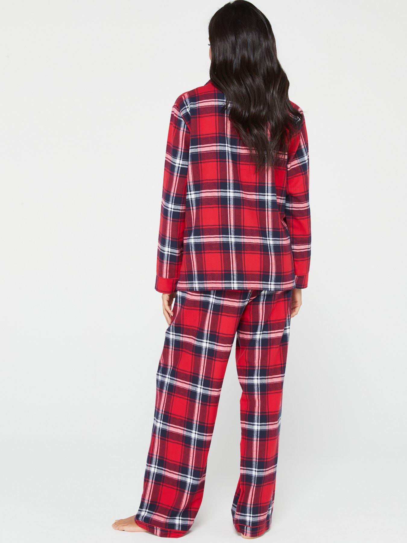 Flannel Check Print Christmas Pyjamas Trouser Set