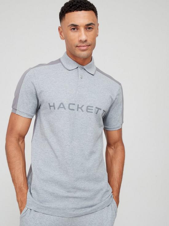 front image of hackett-hs-logo-multi-colour-polo-shirt