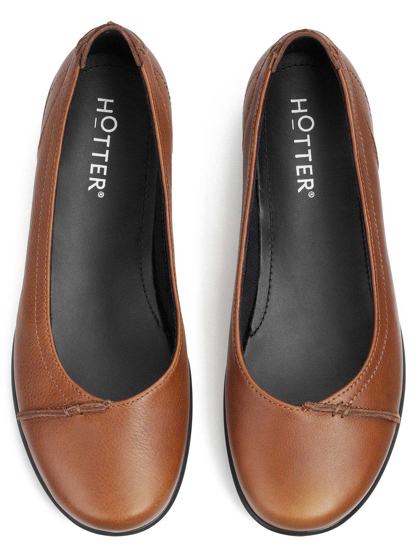 Hotter Robyn Ii Casual Leather Ballerina Shoes Rich Tan Very