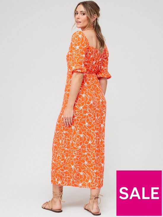 stillFront image of everyday-sweetheart-necknbspprinted-midi-dress-red