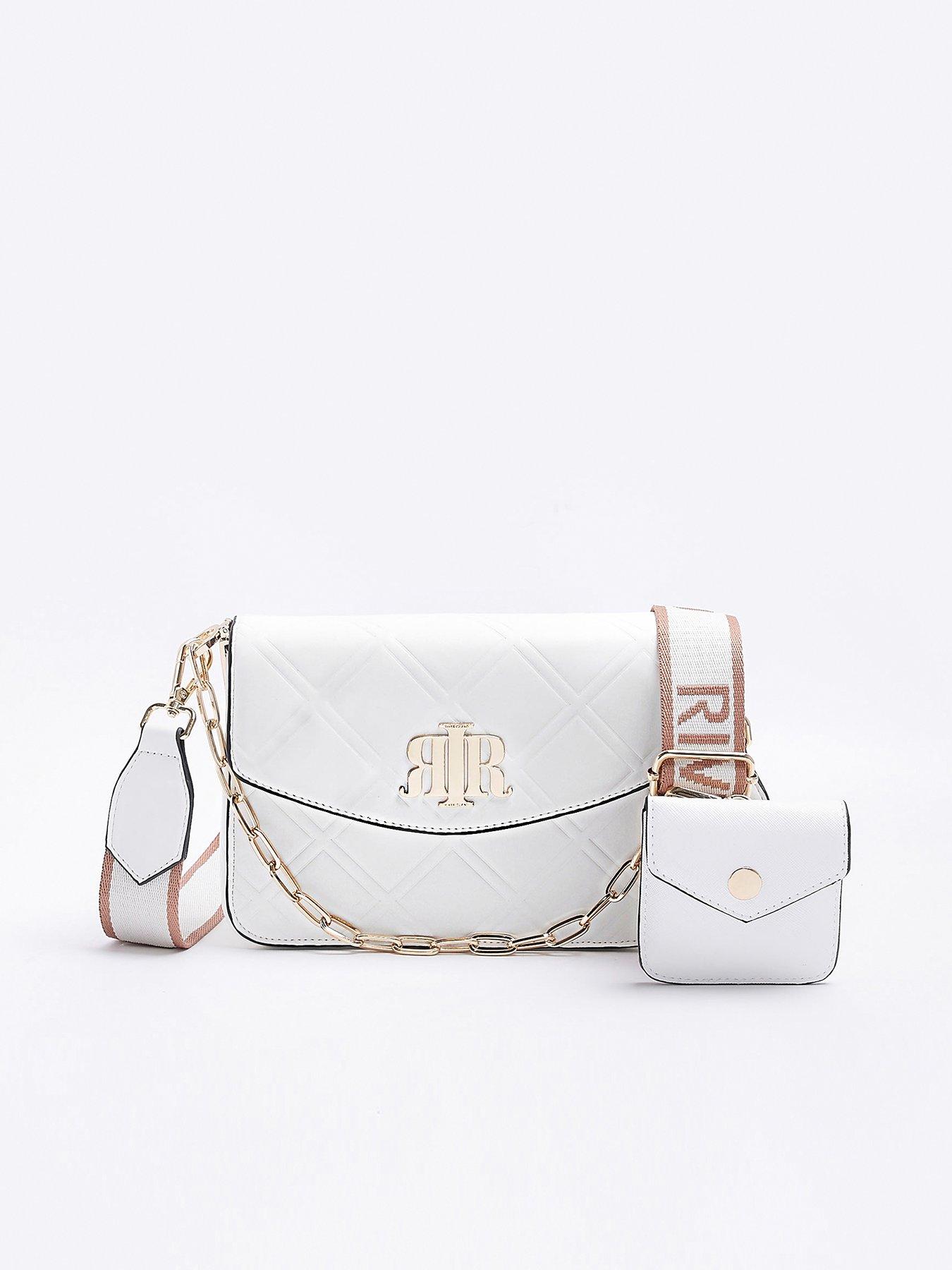 River Island White Tab Side Cross Body Bag