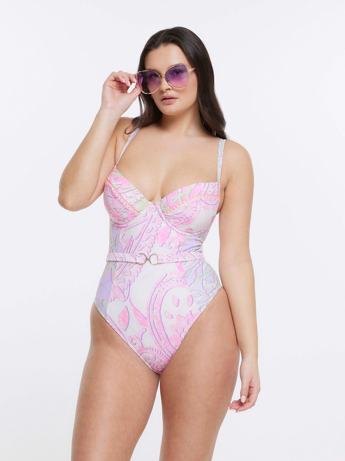 River island hot sale pink swimsuit