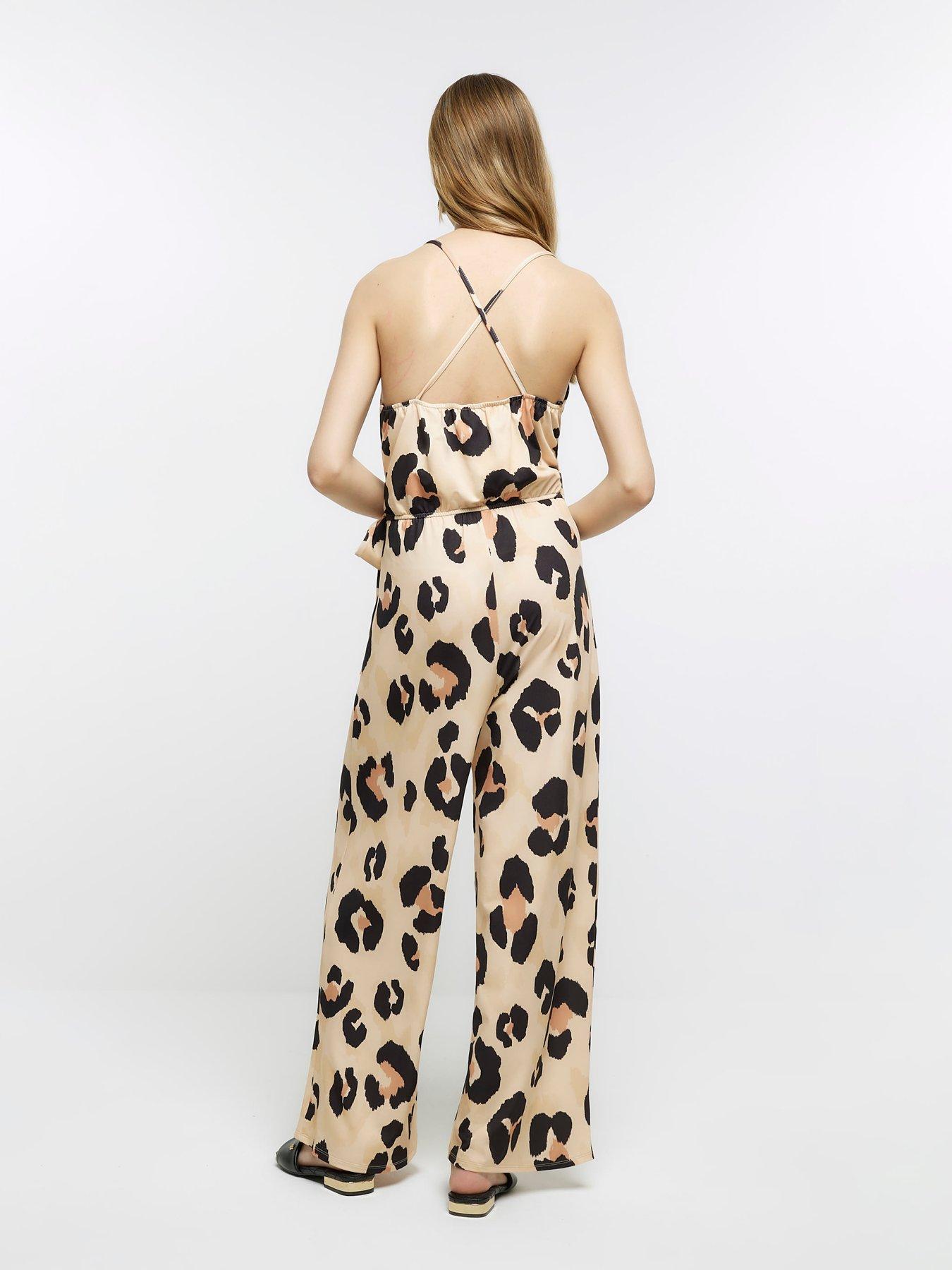 River island leopard print 2025 jumpsuit